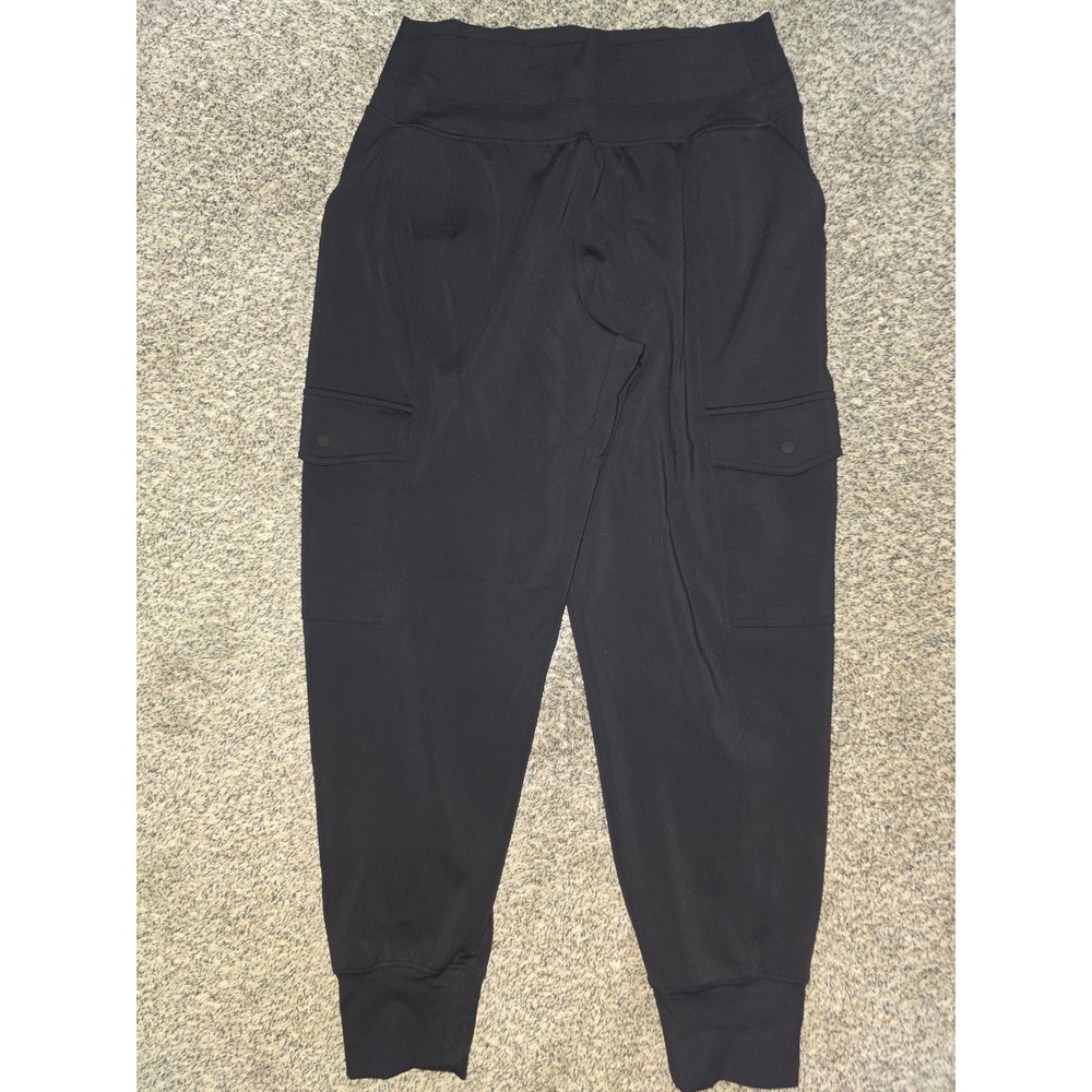Athleta Womens Black Cargo Jogger Pants High Rise Stretch Size M